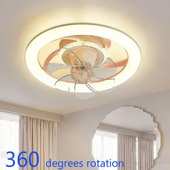 Tavana monte fan ışık uzaktan 360 derece sallayarak kafa sessiz minimalist yatak odası minimalist görünmez ışık fanı entegre