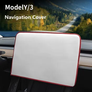 Tesla Modeli 3 2017-2022 Araba Merkezi Navigasyon Kapak Deri Toz Geçirmez Güneşlik Ekran Koruyucu Tesla Modeli Y Aksesuar