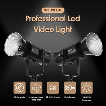 Tolifo X-350B Lite Fotoğraf Aydınlatma 350 W Bi-Renk 2700-6500 K COB LED Stüdyo Lambası Kamera Video Röportaj için APP Kontrolü ile