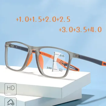 TR90 Çerçeve Elastik Multifokal İlerici okuma gözlüğü Erkekler Kadınlar Ultralight Bifokal Presbiyopi Gözlük Reçete Gözlük