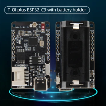 TTGO T-OI artı RISC - V ESP32-C3 MCU Geliştirme Kurulu Şarj Edilebilir 16340 Pil Tutucu Destek Wi-Fi ve BLE
