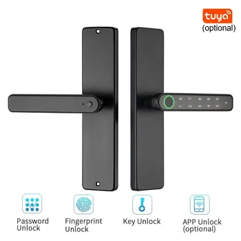 Tuya Bluetooth uyumlu Akıllı Kapı Kilidi Biyometrik Parmak İzi Şifre Anahtar Tuya APP Uzaktan Kilidini Dijital Elektronik Kilitler