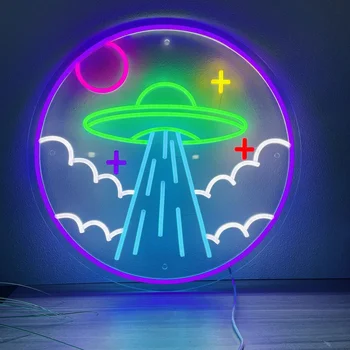 UFO Neon Burcu Özel Neon ışıkları dekor Oyun oda duvar dekoru Çocuk Odası Parti kulüp dekoru Ev Kişiselleştirilmiş Hediyeler