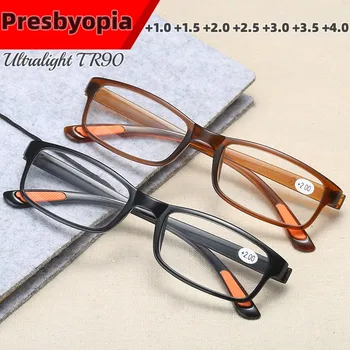 Ultralight Kare okuma gözlüğü Erkekler Kadınlar Reçine Lens Prebiyopi Gözlük Presbiyopik Gözlük +1.0 +1.5 +2.0 +2.5 +3.0 +3.5 4.0