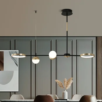 Uzun avize Yemek Odası Dekor tasarım lamba minimalist avize Kapalı Ev Siyah altın ışık süspansiyon lambası fikstür