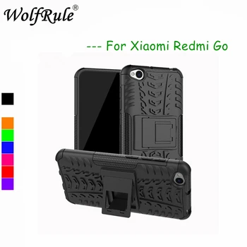 WolfRule Redmi İçin Gitmek Kılıf Kapak Çift Katmanlı Zırh Silikon case Arka Xiaomi Redmi İçin Gitmek Tutucu Standı Kabuk Xiaomi Redmi İçin Gitmek