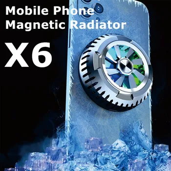 X6 ABS Alaşım Cep Telefonu Yarı İletken Manyetik Soğutma Fanı Radyatör PUBG Oyunu Soğutucu iPhone Android için Oyun Aksesuarları