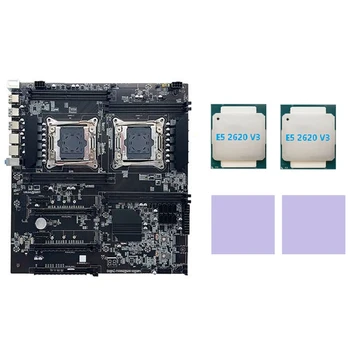X99 Çift Soketli Anakart LGA2011 - 3 Çift CPU Desteği RECC DDR4 Bellek ile 2XE5 2620 V3 CPU + 2X Termal Ped