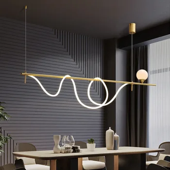 Yaratıcı Modern LED Uzun Avize Oturma odası Mutfak Yemek odası Bar Asılı Lamba Avize Ev Dekor Cilalar
