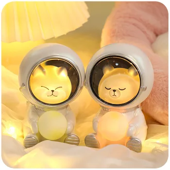 Yaratıcı Sevimli Galaxy Guardian Pet Astronot Gece Lambası Projeksiyon Lambası Yıldız Gece Göz Koruma Lambası Hayvan yatak odası dekoru