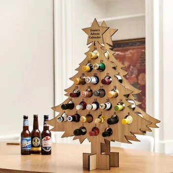 Yeni Noel Ağacı-Yetişkin Advent Takvimi Tatil Şarap Rafı Şarap ve Alkollü İçecekler Hediyeler Noel Dekorasyon Ev Takvimleri Dekor