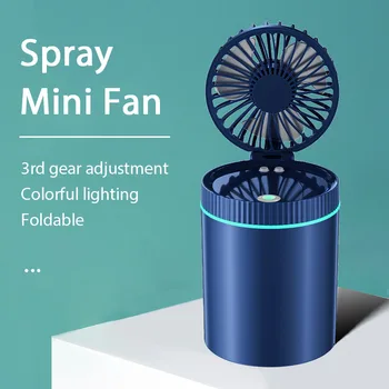 Yeni Sprey su buharlı vantilatör USB Mini fan Taşınabilir Şarj Edilebilir fanlar Masaüstü Yüksek qualityThree hızlı renkli ışıklar İle Ofis Yatak Odası