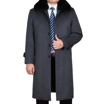 Yeni Varış Moda erkek Diz Boyu, Ekstra Uzun Yün Ceket, Kalınlaşmış Rüzgarlık Boyutu M L XL 2XL 3XL 4XL