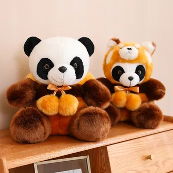Yeni Yaratıcı Sevimli Rakun Peluş Bebek Dönüşümü Dev Panda Doldurulmuş Hayvanlar Peluş Yumuşak Çocuk Oyuncakları Erkek Kız Komik Hediyeler