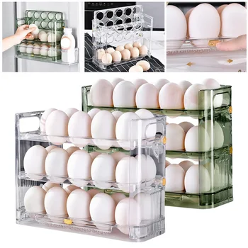 Yumurta saklama kutusu Yeni Geri Dönüşümlü Olabilir Üç Kat 30 Yumurta Tepsisi Buzdolabı Organizatör Gıda Kapları Mutfak saklama kutusu es