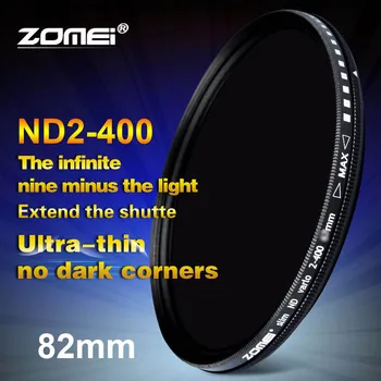 Zomei 82mm Fader Değişken ND Filtre Ayarlanabilir ND2 to ND400 ND2-400 Nötr Yoğunluk Canon Nİkon için Yoga Sony Kamera Lens 82mm