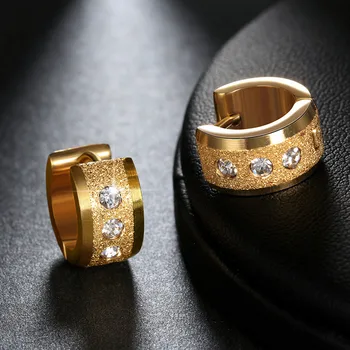 ZORCVENS 2023 Yeni Moda AAA CZ Taş Moda düğün takısı Altın Rengi paslanmaz çelik halka Küpe Kadınlar için