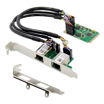 Çift bağlantı noktalı MiniPCIe Gigabit Ağ Kartı RTL8111F Rj45 1000MB Ethernet X520 10Gb RTL8111F + ASM1182e Yonga Seti Endüstriyel