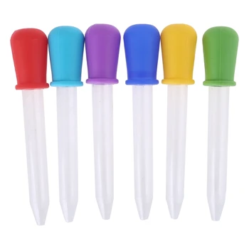 Çocuklar Oral Sıvı Damlalık Şeker Yağı Mutfak Çocuklar Sakızlı Yapma 6 Renk Plastik Pipetler 5mL Kapasiteli