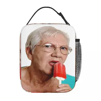Öğle yemeği kutuları Kıdemli Kadın Yalamak Kırmızı Popsicle Aksesuarları Büyükanne Buz Lolly yiyecek kutusu Rahat Termal Soğutucu yemek kabı Ofis İçin